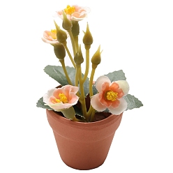 Pink Миниатюрные украшения из фарфоровых растений в горшках, аксессуары для домашнего кукольного домика с микро-ландшафтом, притворяясь опорными украшениями, розовые, 50x68 мм