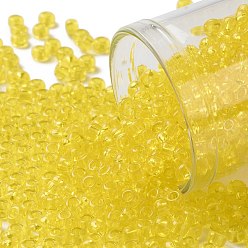 (12) Transparent Lemon TOHO Round Seed Beads, Japanese Seed Beads, (12) Transparent Lemon, 8/0, 3mm, Hole: 1mm, about 222pcs/bottle, 10g/bottle