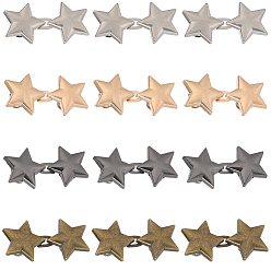 (52) Непрозрачная лаванда 12 шт. 4 цвета звезды сплав регулируемые джинсовые пуговицы булавки, подтяжка талии, швейные застежки для аксессуаров к одежде, разноцветные, 20x42x12.5 мм, 3 шт / цвет