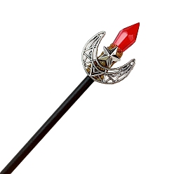 Луна Деревянная палочка для волос, с алюминиевыми и пластиковыми выводами, аксессуары для волос, луна, 185 мм