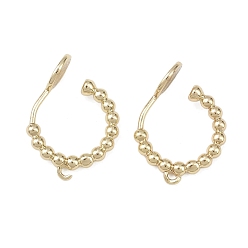 Настоящее золото 14K Медные серьги-манжеты, без свинца, без кадмии и без никеля, с петлей, реальный 14 k позолоченный, 24.5x18x2.5~8 мм, отверстие : 1.4 мм