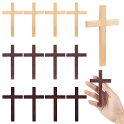 (52) Непрозрачная лаванда 12шт. 3 цвета пасхальные деревянные крестики-фигурки украшения, украшение дома церкви, разноцветные, 120x70x10 мм, 4 шт / цвет