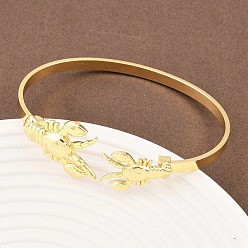 Другие Браслеты-манжеты из латуни с морскими организмами для женщин, реальный 18 k позолоченный, омар, внутренний диаметр: 2-3/4 дюйм (7.05 см)
