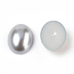 Gray ABS Plastic Imitation Pearl Cabochons, Oval, Gray, 8x6x2mm, about 5000pcs/bag