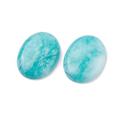 White Jade Natural White Jade Cabochons, Imitation Amazonite, Dyed, Oval, 40x30x7.5~8mm