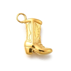 Настоящее золото 14K 304 подвески из нержавеющей стали, ковбойские сапоги очарование, реальный 14 k позолоченный, ионное покрытие (ip), 15x10x3.5 мм, отверстие : 2 мм