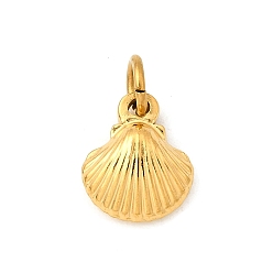 Shell Shape 304 прелести нержавеющей стали, с целью перехода в кольце, ионное покрытие (ip), реальный 18 k позолоченный, формы раковины, 12.5x10.5x4 мм, отверстие : 4 мм