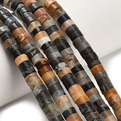 Flower Amazonite Натуральный цветок амазонитовые бусины пряди, диск, Heishi бусы, 4x2~2.5 мм, отверстие : 0.7 мм, около 158~160 шт / нитка, 14.96''~15.16'' (38~38.5 см)