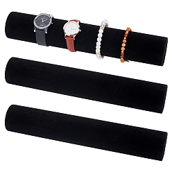 Черный Бархатные подставки для браслетов, колонка, чёрные, 299x52 мм
