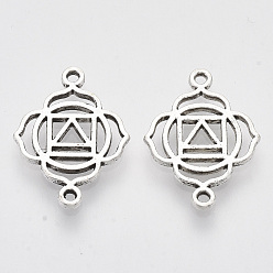 Муладхара чакра Соединители из сплава в тибетском стиле, чакра, без кадмия и без свинца, муладхара, 20x15x1.5 мм, Отверстие : 1.2 мм , около 1350 шт / 1000 г