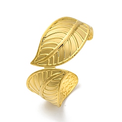 Настоящее золото 18K Ионное покрытие (IP) 304 браслеты-манжеты из нержавеющей стали для женщин, лист, реальный 18 k позолоченный, 1-1/8 дюйм (2.9 см), внутренний диаметр: 2-3/8 дюйм (6.1 см)
