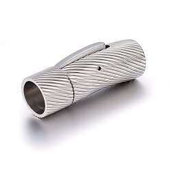 Нержавеющая Сталь Цвет Устойчивы к потускнению 304 байонетные застежки из нержавеющей стали, трубка, цвет нержавеющей стали, 30x10x11 мм, отверстие : 8 мм