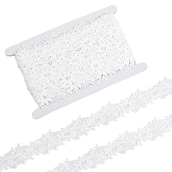 Белый 10ярды полиэстеровых цветочных кружевных лент, швейные принадлежности, с картонной карточкой, белые, 1-1/2 дюйм (37 мм)