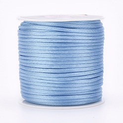 Light Sky Blue Nylon Thread, Rattail Satin Cord, Light Sky Blue, 1.5mm, about 38.27 yards(35m)/roll