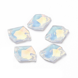WhiteSmoke Irregular Rhombus Shape Sew on Rhinestone, K5 Glass Rhinestone, 2-Hole Link, Plated Flat Back, Sewing Craft Decoration, WhiteSmoke, 17x14x5mm, Hole: 1mm