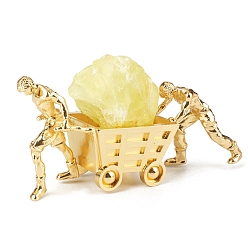 Цитрин Украшения из самородков натурального окрашенного цитрина, Основание шахтеров из сплава случайного цвета для домашнего орнамента по фэн-шуй, 45x105 мм