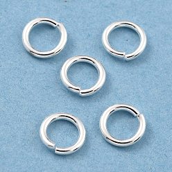 Посеребрённый Покрытие стойки латунными перемычками, открытые кольца прыжок, долговечный, 925 серебро покрытием, 5x0.8 мм, 20 датчик, внутренний диаметр: 3 мм