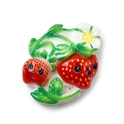 Skeleton Кабошоны из непрозрачной смолы на тему Хэллоуина, красочный, клубничный череп, 16.5x20x7 мм