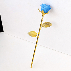 Опал Резные розы из опалита, Латунная цветочная ветка золотого тона для женщин и девочек, подарок на День Святого Валентина, 230 мм