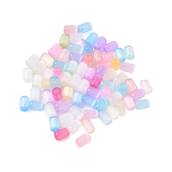 (52) Непрозрачная лаванда 68шт 10г стеклянные бусины кошачий глаз, колонка, разноцветные, 6x4 мм, отверстие : 1 мм