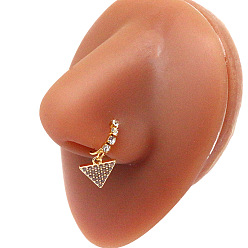 Треугольник 316l Хирургическое кольцо для носа из нержавеющей стали с кубическим цирконием и подвесками, золотые, треугольные, 80 мм