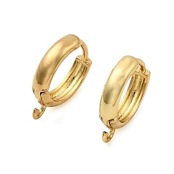 Золотой Латунная фурнитура для хооп серег, стойки покрытие, долговечный, без кадмия и без свинца, с петлей, золотые, 15.5x13.5x3.5 мм, отверстие : 1.8 мм, штифты : 1 мм