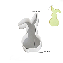 Белый Пасхальные силиконовые формы для свечей своими руками, формы для литья смолы, кролик, белые, 130x75x27 мм