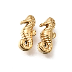 Sea Horse 304 из нержавеющей стали разделительные бусины, ионное покрытие (ip), реальный 18 k позолоченный, морской конек, 12x5.5x5 мм, отверстие : 1.2 мм