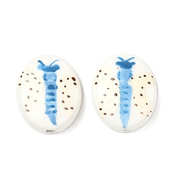 Бабочка Фарфоровые бусины ручной работы, овальные, бабочка, 21x17~18x7~9 мм, отверстие : 1.8~2.5 мм