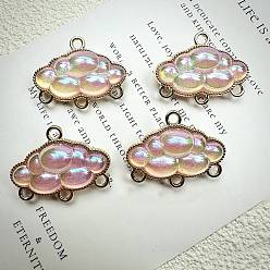 Сливовый Светящиеся акриловые подвески, со сплавочной фурнитурой, УФ-покрытие радужное переливающееся, светиться в темном облаке, слива, 25x32 мм