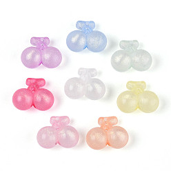 (52) Непрозрачная лаванда Светящиеся матовые прозрачные акриловые бусины, вишня, с блеском порошок, светится в темноте, разноцветные, 18x21.5x11.5 мм, отверстие : 2.5 мм, Около 231 шт / 500 г