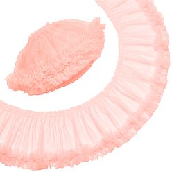 Розовый 4ярдов полиэстеровой плиссированной кружевной отделки, аксессуары для одежды, туманная роза, 5-3/4~6-1/8 дюйм (146~155 мм)