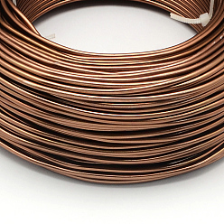 Sienna Round Aluminum Wire, Bendable Metal Craft Wire, for DIY Jewelry Craft Making, Sienna, 9 Gauge, 3.0mm, 25m/500g(82 Feet/500g)