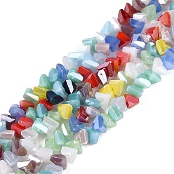 Mixed Color Electroplate Transparent Glass Beads Strands, Triangle, Faceted, AB Color Plated, Mixed Color, 2~3x3~3.5x3~3.5mm, Hole: 0.7~0.9mm, about 122~136pcs/strand, 10.43~11.61 inch(26.5~29.5cm)