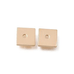 Light Gold Brass Beads, Square, Rack Plating, Long-Lasting Plated, Light Gold, 6x6x0.8mm, Hole: 1.2mm