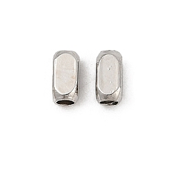 Платинированный Латунные бусины, прямоугольные, Реальная платина, 4x2x2 мм, отверстие : 1.2 мм