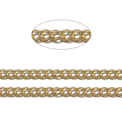 Золотой Латунные витой цепочки, бордюрные цепи, несварные, с катушкой, без свинца, без никеля и без кадмия, золотые, 2x1.5x1 мм, около 301.83 футов (92 м) / рулон