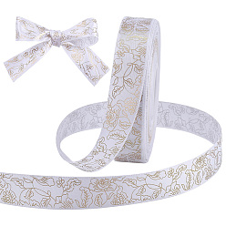 White Polyester Ribbons, for Gift Decoration, White, 1 inch(26mm), about 50.00 Yards(45.72m)/Roll