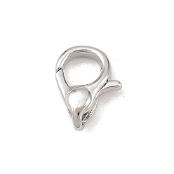 Платина Карабин-лобстеры, латунные, долговечный, без свинца и без кадмия, стойки покрытие, платина, 12.5x8.5x4 мм, отверстие : 1.4 мм