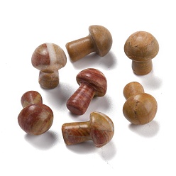 Пейзажный Джаспер Натуральный рисунок яшма гриб гуа ша камень, инструмент для массажа со скребком гуа ша, для спа расслабляющий медитационный массаж, 20~21x14~15.5 мм