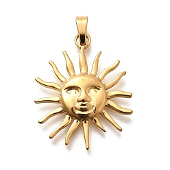 Солнце 304 подвески из нержавеющей стали, золотые, солнце, 30x25x3.5 мм, отверстие : 3x6.5 мм