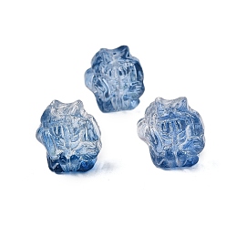 Стально-синий Стеклянные бусины, лиса, стальной синий, 20x19x15 мм, отверстие : 1.2 мм