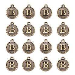 Letter B Сеттинги для кулона(кабошонов), сплав, для эмали, без кадмия и без свинца, плоские круглые с буквы, античная бронза, letter.b, 14x12x2 мм, отверстие : 1.5 мм