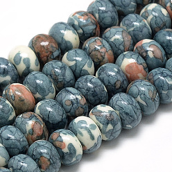 Dark Slate Gray Synthetic Ocean White Jade Beads Strands, Dyed, Rondelle, Dark Slate Gray, 6~7x4mm, Hole: 1mm, about 98pcs/strand, 16.3 inch