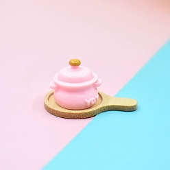 Pink 10 шт. миниатюрные украшения для суповых горшков из смолы, аксессуары для домашнего кукольного домика с микро-ландшафтом, притворяясь опорными украшениями, розовые, 19x16x20 мм