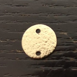 Real 18K Gold Plated Brass Links, Flat Round, Nickel Free, Real 18K Gold Plated, 8x0.5mm, Hole: 1mm