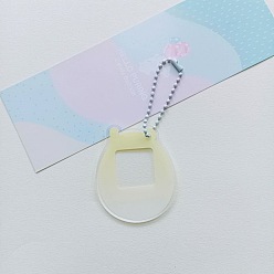 Cat Shape Постепенный акриловый диск кулон брелок заготовки, с шаровыми цепей, Узор кошки, 5~10 см