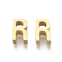 Letter R 201 Edelstahl Reize, golden, Buchstabe r, 8x5x3 mm, Bohrung: 1.6 mm