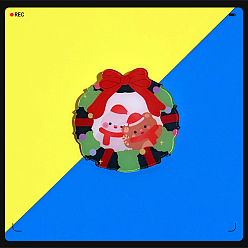 Christmas Wreath Christmas Theme Acrylic Brooch Pin, Badge for Backpack Clothes, Christmas Wreath, 30~50mm