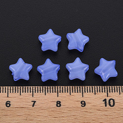 Medium Slate Blue Imitation Jelly Acrylic Beads, Star, Medium Slate Blue, 9x9.5x5.5mm, Hole: 2.5mm, about 2050pcs/500g